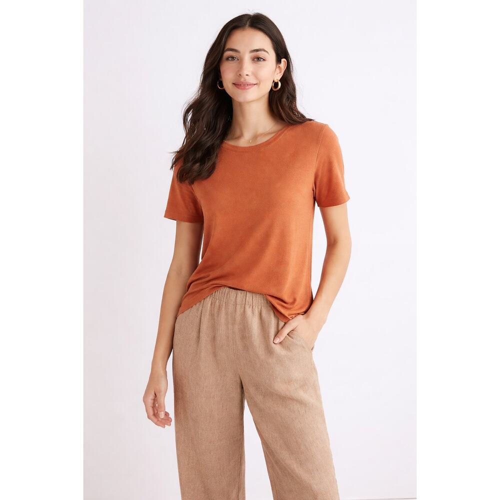 Madewell Dreamiest Knit Tee XXS Umber Soft Lightweight Casual Top